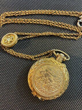 Vintage Max Factor Precious Time Locket with Chain Creme Perfume Hypnotique